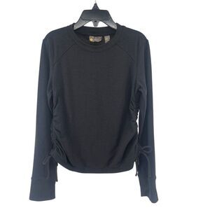 Zella Girl’s Black Drawstring Long Sleeve Pullover Top XS 5/6